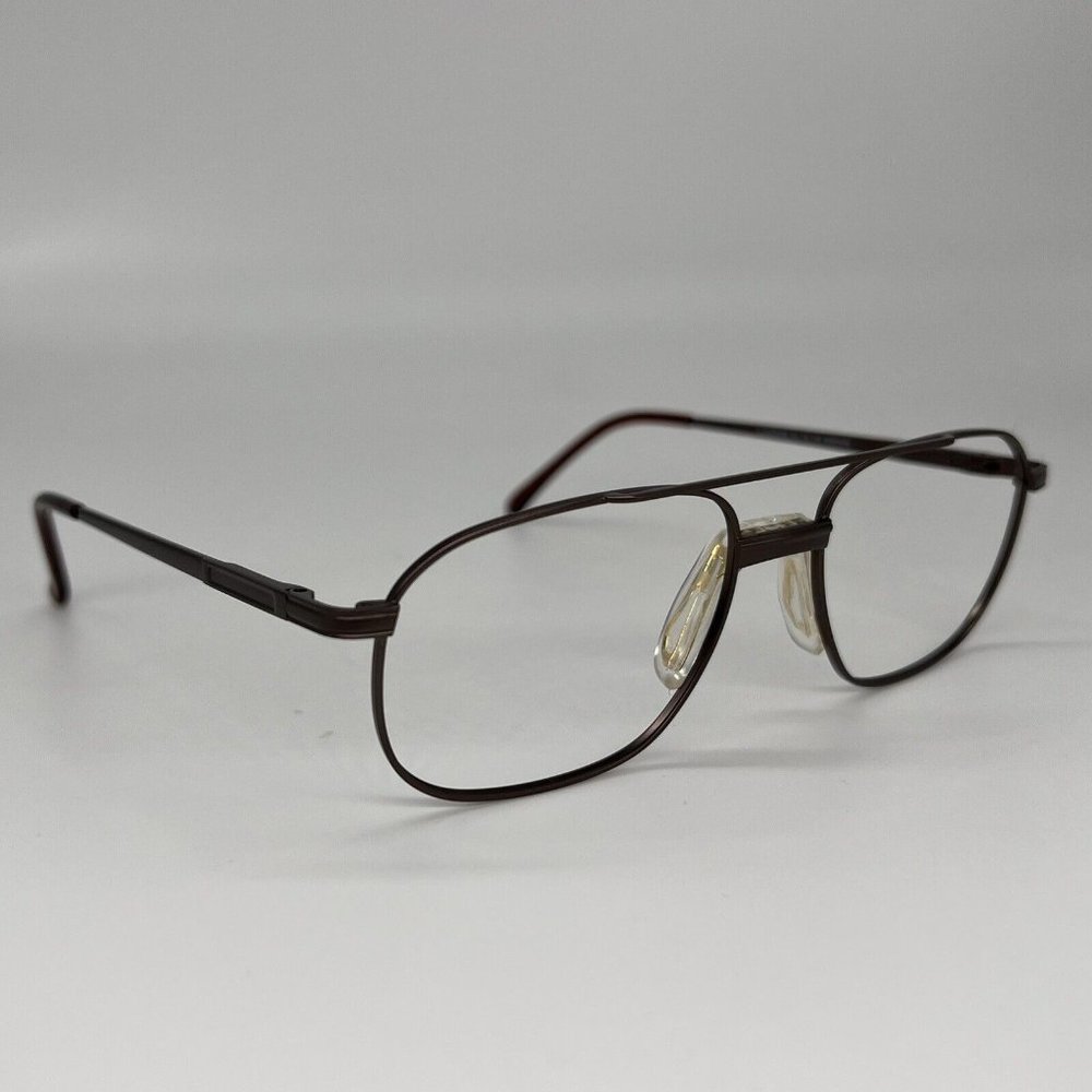 Horizon Eyewear Marine Aviator Men's Full Eyeglass Frames Metal Brown 54-18-135